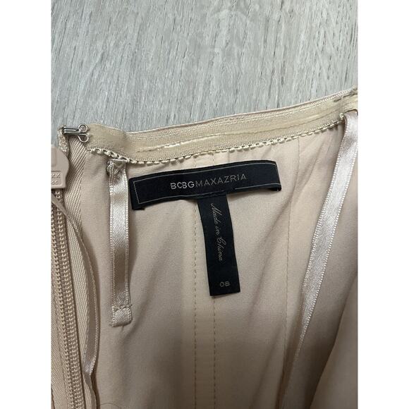 BCBGMaxAzria Strapless Beige Midi Dress - Picture 8 of 12